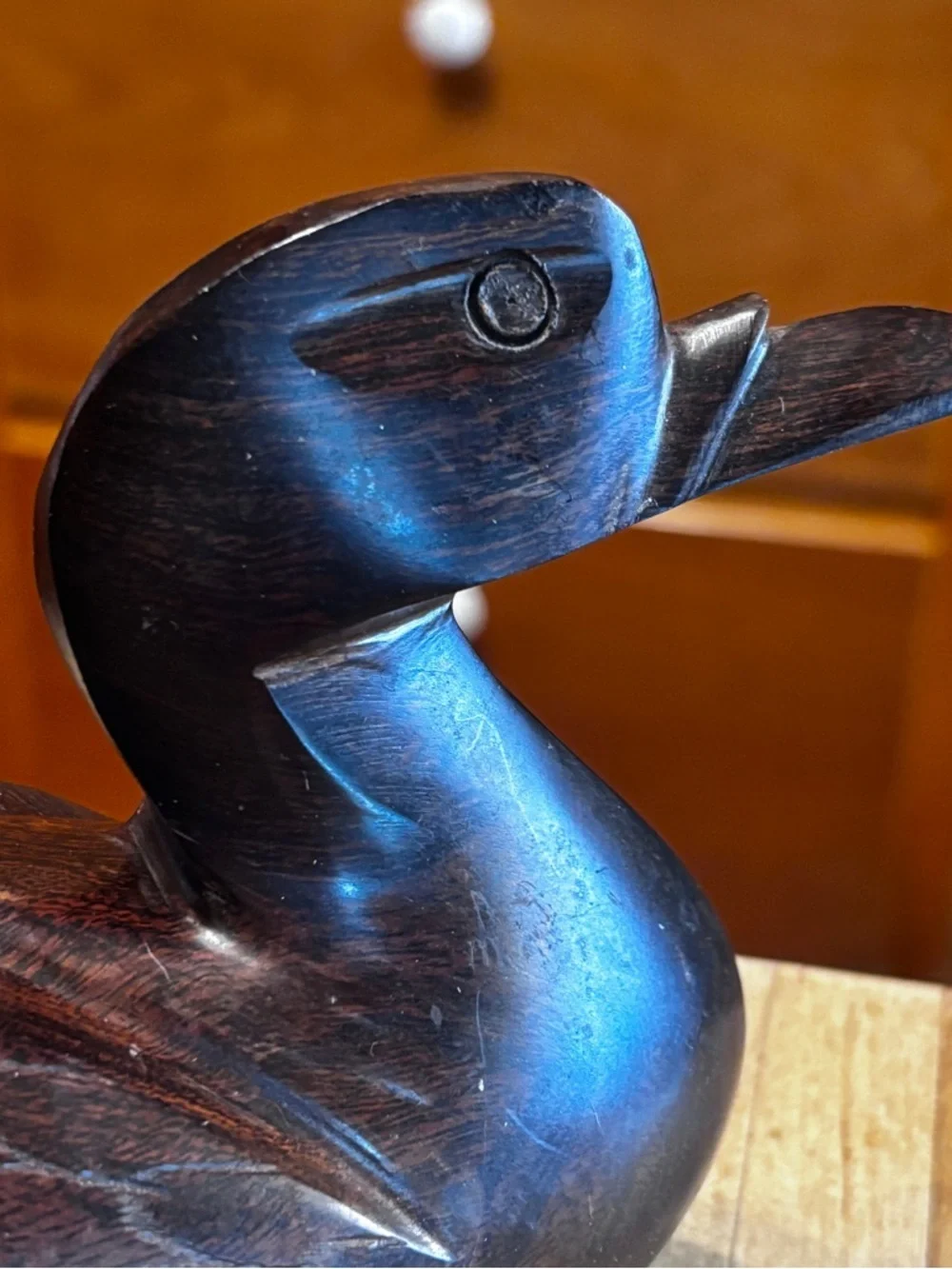 Vintage Hand Carved Ironwood Duck Sculpture Figurine Decoy